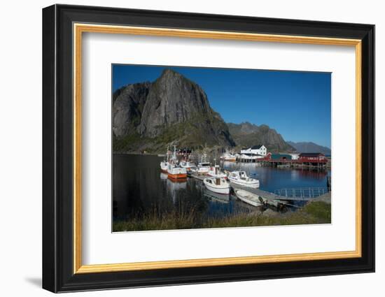 View of Hamnoya Harbour, Lofoten Islands, Nordland, Norway, Scandinavia, Europe-Ethel Davies-Framed Photographic Print