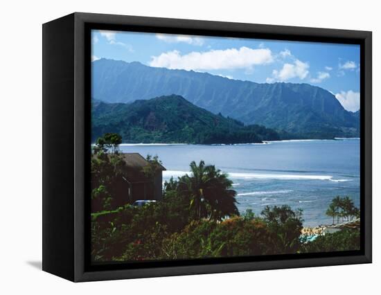 View of Hanalei Bay and Bali Hai from the Princeville Hotel, Kauai, Hawaii, USA-Charles Sleicher-Framed Premier Image Canvas