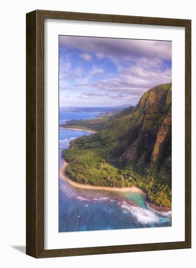 View of Hanalei from Na Pali Coast, Kauai Hawaii-Vincent James-Framed Photographic Print