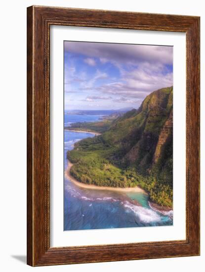 View of Hanalei from Na Pali Coast, Kauai Hawaii-Vincent James-Framed Photographic Print