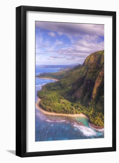 View of Hanalei from Na Pali Coast, Kauai Hawaii-Vincent James-Framed Photographic Print