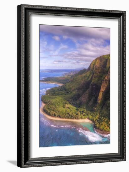 View of Hanalei from Na Pali Coast, Kauai Hawaii-Vincent James-Framed Photographic Print