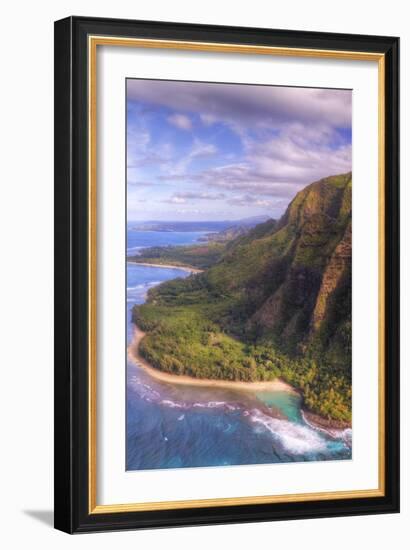 View of Hanalei from Na Pali Coast, Kauai Hawaii-Vincent James-Framed Photographic Print