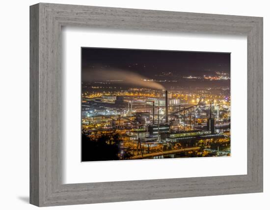 View of Hanging the Mountain Pfenning on the Fabric Area of the Voestalpine, Austria-Volker Preusser-Framed Photographic Print