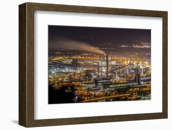 View of Hanging the Mountain Pfenning on the Fabric Area of the Voestalpine, Austria-Volker Preusser-Framed Photographic Print