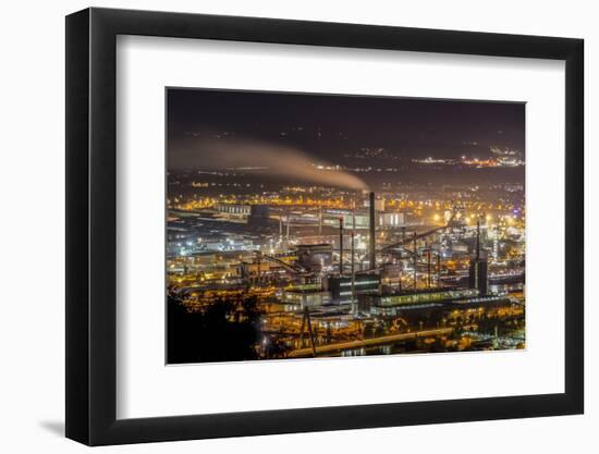 View of Hanging the Mountain Pfenning on the Fabric Area of the Voestalpine, Austria-Volker Preusser-Framed Photographic Print