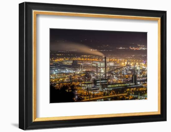 View of Hanging the Mountain Pfenning on the Fabric Area of the Voestalpine, Austria-Volker Preusser-Framed Photographic Print