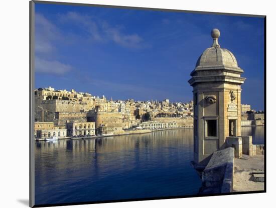 View of Harbor and Fortress Turret, Valletta, Malta-Robin Hill-Mounted Photographic Print