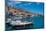 View of harbour boats in Kalimnos with hills in the background, Kalimnos, Dodecanese Islands-Frank Fell-Mounted Photographic Print