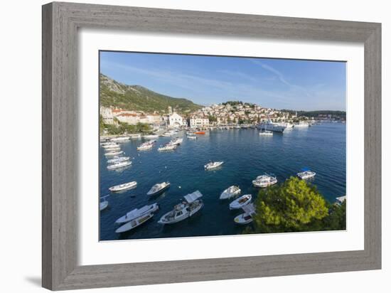 View of Harbour, Hvar Island, Dalmatia, Croatia, Europe-Frank Fell-Framed Photographic Print