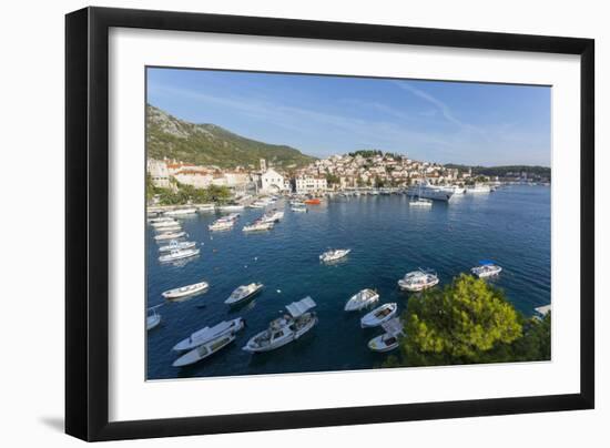 View of Harbour, Hvar Island, Dalmatia, Croatia, Europe-Frank Fell-Framed Photographic Print