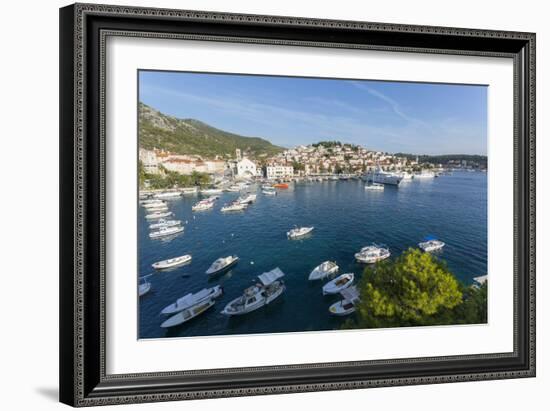 View of Harbour, Hvar Island, Dalmatia, Croatia, Europe-Frank Fell-Framed Photographic Print