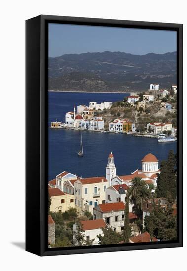 View of Harbour, Kastellorizo (Meis), Dodecanese, Greek Islands, Greece, Europe-Stuart Black-Framed Premier Image Canvas