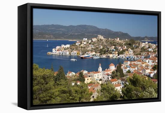 View of Harbour, Kastellorizo (Meis), Dodecanese, Greek Islands, Greece, Europe-Stuart Black-Framed Premier Image Canvas