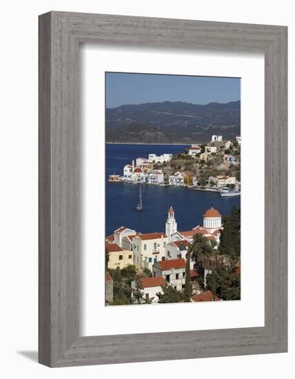 View of Harbour, Kastellorizo (Meis), Dodecanese, Greek Islands, Greece, Europe-Stuart Black-Framed Photographic Print