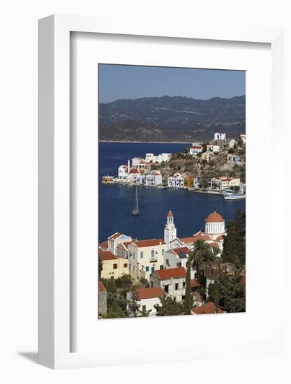 View of Harbour, Kastellorizo (Meis), Dodecanese, Greek Islands, Greece, Europe-Stuart Black-Framed Photographic Print