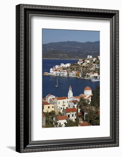 View of Harbour, Kastellorizo (Meis), Dodecanese, Greek Islands, Greece, Europe-Stuart Black-Framed Photographic Print