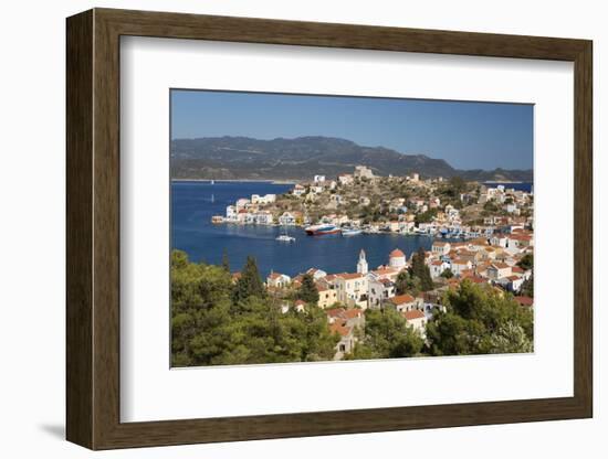 View of Harbour, Kastellorizo (Meis), Dodecanese, Greek Islands, Greece, Europe-Stuart Black-Framed Photographic Print