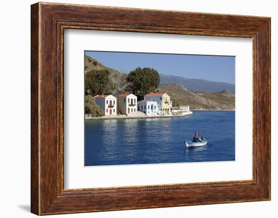 View of Harbour, Kastellorizo (Meis), Dodecanese, Greek Islands, Greece, Europe-Stuart Black-Framed Photographic Print