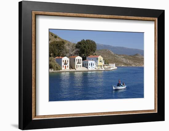 View of Harbour, Kastellorizo (Meis), Dodecanese, Greek Islands, Greece, Europe-Stuart Black-Framed Photographic Print