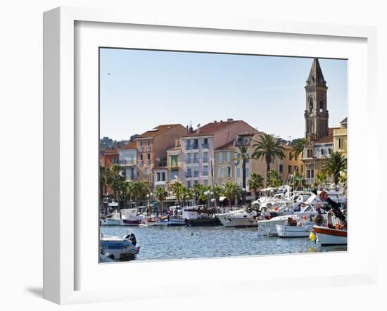 View of Harbour with Fishing and Leisure Boats, Sanary, Var, Cote d'Azur, France-Per Karlsson-Framed Photographic Print