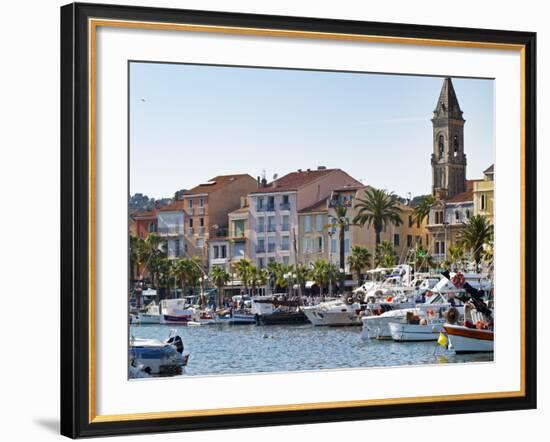 View of Harbour with Fishing and Leisure Boats, Sanary, Var, Cote d'Azur, France-Per Karlsson-Framed Photographic Print