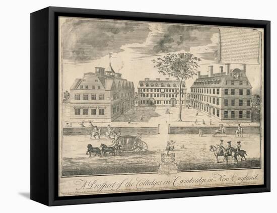 View of Harvard University before the American Revolution-null-Framed Premier Image Canvas