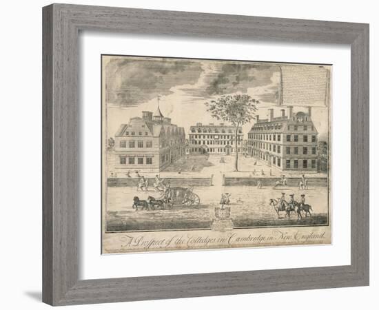 View of Harvard University before the American Revolution-null-Framed Giclee Print