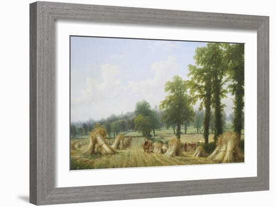 View of Harvesting near Warwick-Thomas Baker-Framed Giclee Print