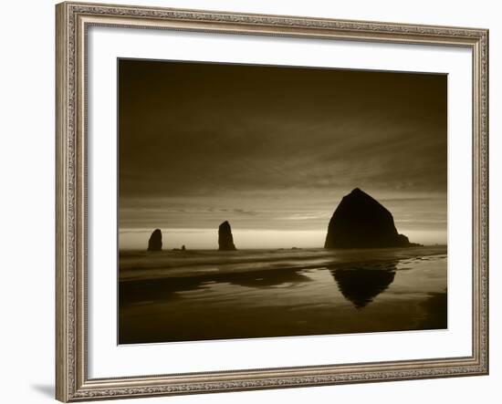 View of Haystack Rock on Cannon Beach at Sunset, Oregon, USA-Stuart Westmorland-Framed Photographic Print