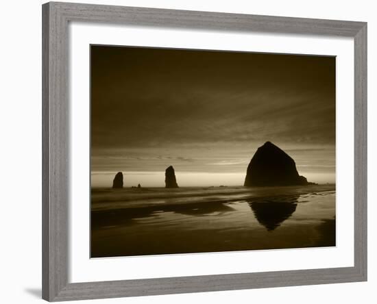 View of Haystack Rock on Cannon Beach at Sunset, Oregon, USA-Stuart Westmorland-Framed Photographic Print