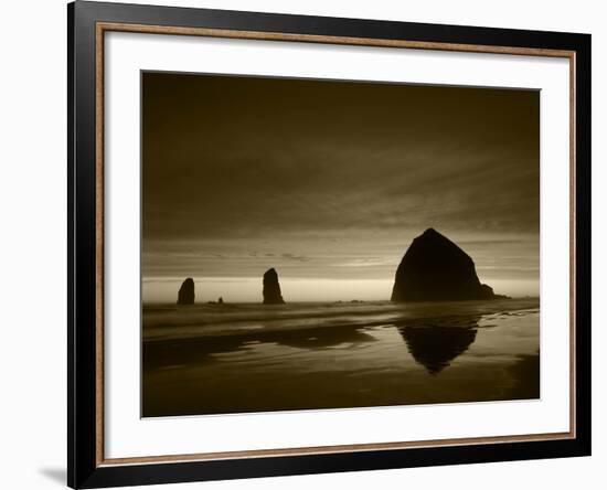 View of Haystack Rock on Cannon Beach at Sunset, Oregon, USA-Stuart Westmorland-Framed Photographic Print