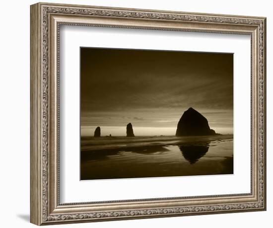 View of Haystack Rock on Cannon Beach at Sunset, Oregon, USA-Stuart Westmorland-Framed Photographic Print