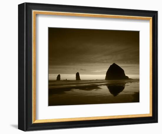 View of Haystack Rock on Cannon Beach at Sunset, Oregon, USA-Stuart Westmorland-Framed Photographic Print