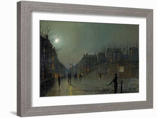 View of Heath Street by Night-Atkinson Grimshaw-Framed Giclee Print