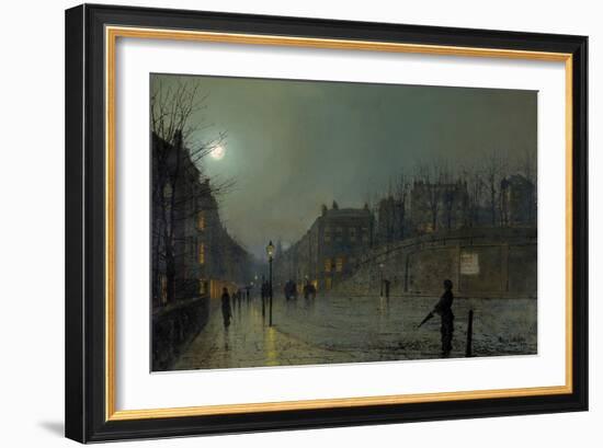 View of Heath Street by Night-Atkinson Grimshaw-Framed Giclee Print