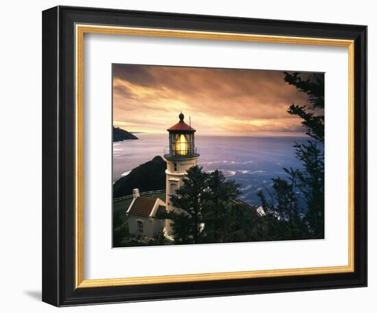 View of Heceta Head Lighthouse at Sunset, Oregon, USA-Stuart Westmorland-Framed Photographic Print