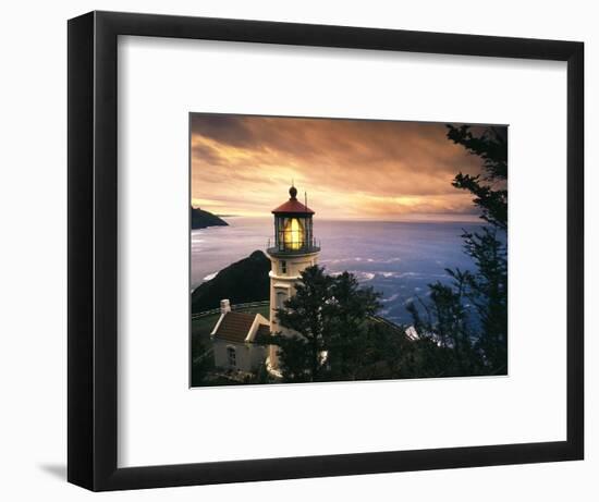 View of Heceta Head Lighthouse at Sunset, Oregon, USA-Stuart Westmorland-Framed Photographic Print