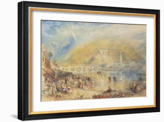 View of Heidelberg with a Rainbow-J. M. W. Turner-Framed Giclee Print