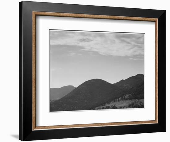 View Of Hill With Trees Clouded Sky "In Rocky Mountain National Park" Colorado 1933-1942-Ansel Adams-Framed Art Print