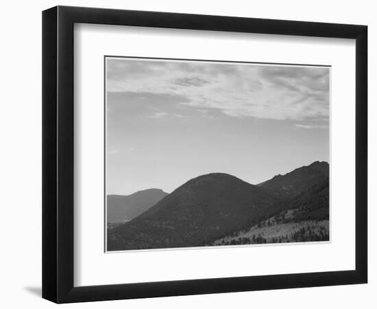 View Of Hill With Trees Clouded Sky "In Rocky Mountain National Park" Colorado 1933-1942-Ansel Adams-Framed Art Print