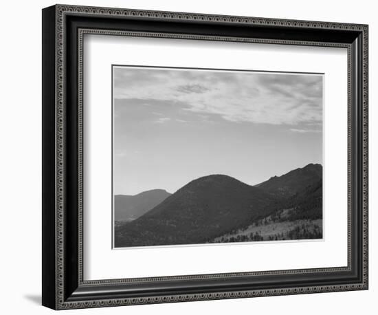 View Of Hill With Trees Clouded Sky "In Rocky Mountain National Park" Colorado 1933-1942-Ansel Adams-Framed Art Print