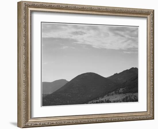 View Of Hill With Trees Clouded Sky "In Rocky Mountain National Park" Colorado 1933-1942-Ansel Adams-Framed Art Print