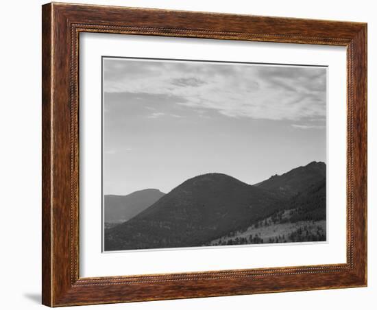 View Of Hill With Trees Clouded Sky "In Rocky Mountain National Park" Colorado 1933-1942-Ansel Adams-Framed Art Print