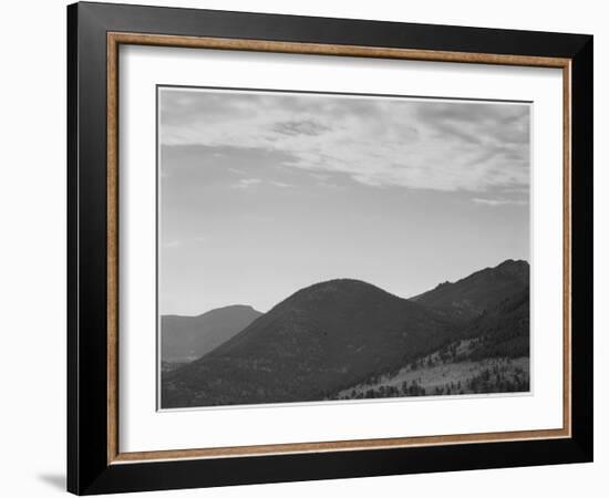 View Of Hill With Trees Clouded Sky "In Rocky Mountain National Park" Colorado 1933-1942-Ansel Adams-Framed Art Print