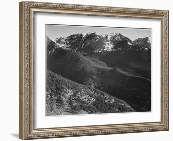 View Of Hills And Mountains "In Rocky Mountain National Park" Colorado 1933-1942-Ansel Adams-Framed Art Print