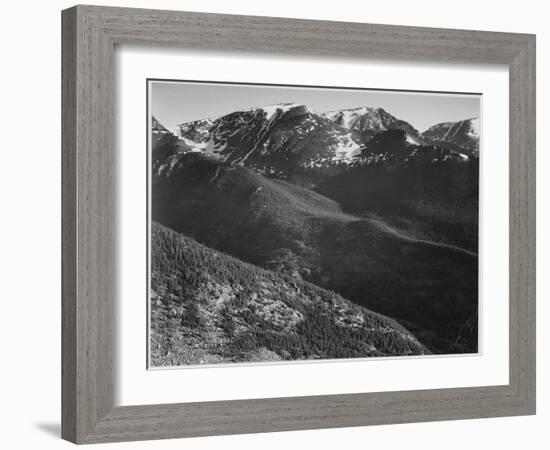 View Of Hills And Mountains "In Rocky Mountain National Park" Colorado 1933-1942-Ansel Adams-Framed Art Print