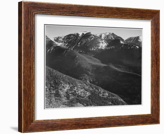 View Of Hills And Mountains "In Rocky Mountain National Park" Colorado 1933-1942-Ansel Adams-Framed Art Print