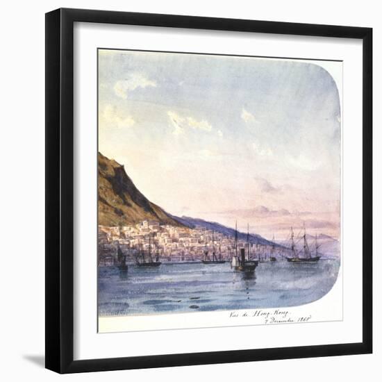 View of Hong Kong, 7 December 1865-Jean Henri Zuber-Framed Giclee Print