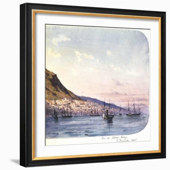 View of Hong Kong, 7 December 1865-Jean Henri Zuber-Framed Giclee Print